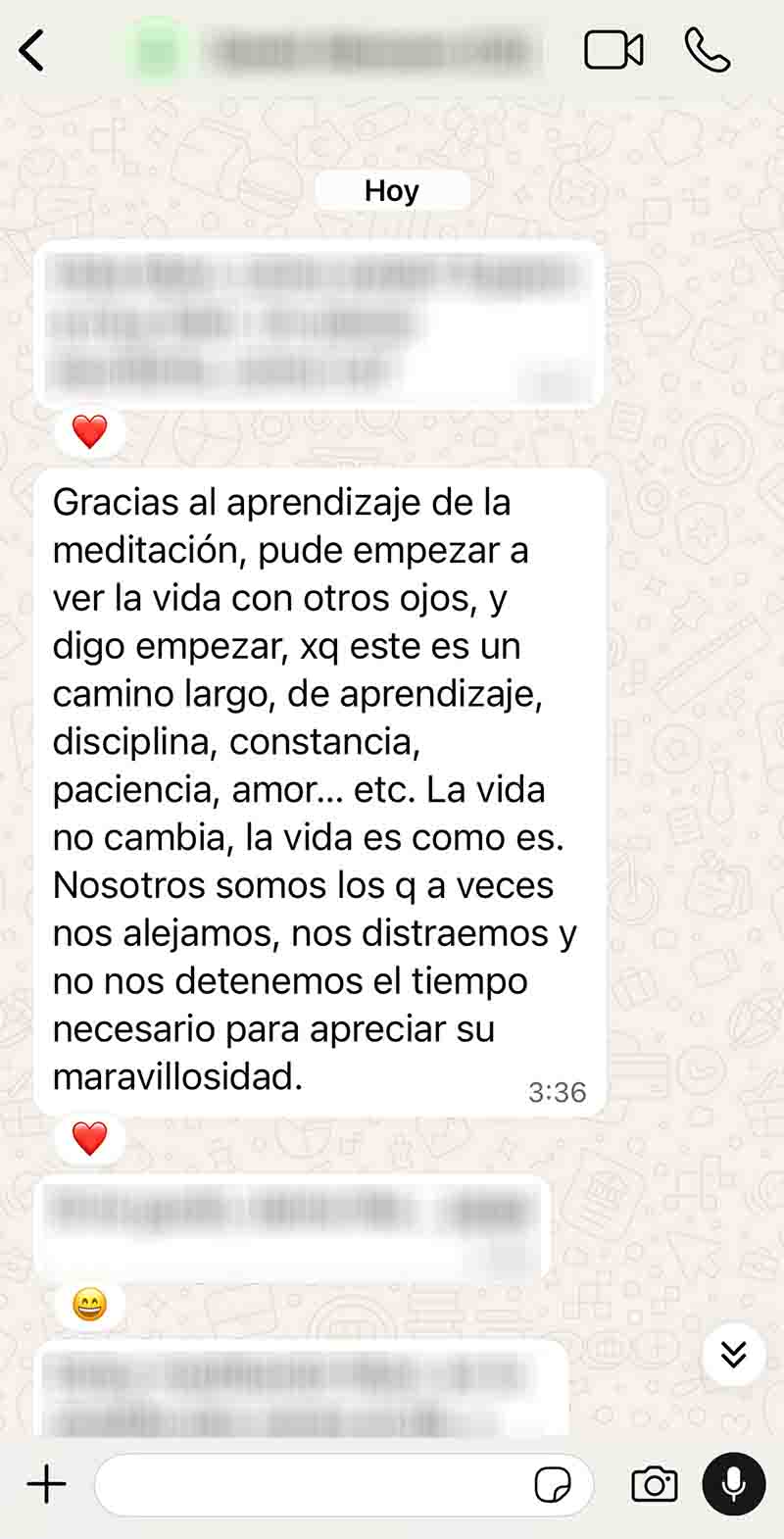 Mensaje de un alumno