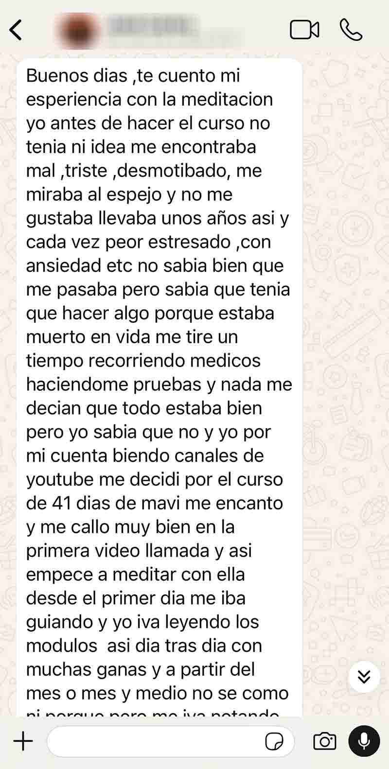 Mensaje de un alumno