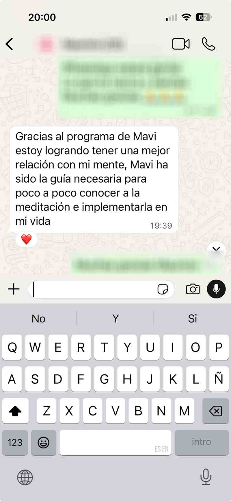 Mensaje de un alumno